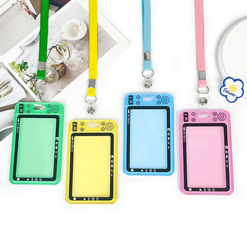 Transparent Acrylic Photocard Holder Card Case Candy Color ID Bus Card Holder Photos Protector Sleeve Badge Holder Stationery