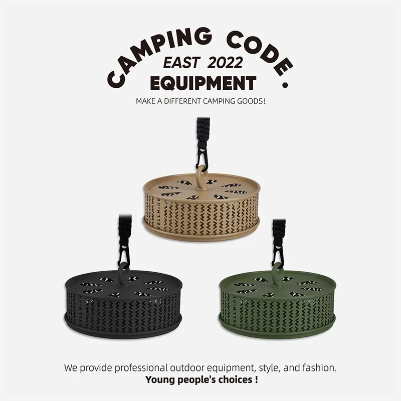 Outdoor Camping Portable Mosquito Coil Windproof Fireproof Multifunctional Lampshade Mosquito Coil Holder with Cover Hangable