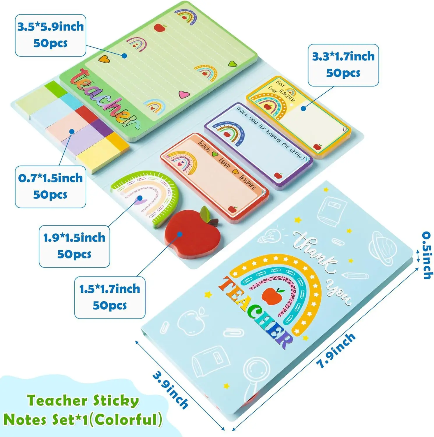 Teachers' Day Theme Sticky Note Combination This multi-piece set of cute school themed handbill stickers cartoon Sticky notes image 2
