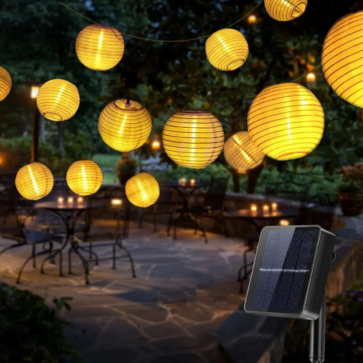 6.5M 30  Waterproof Lantern Solar Powered String Lights Outdoor Festoon Fairy Garden Lamp Christmas Garland Patio Party Decor