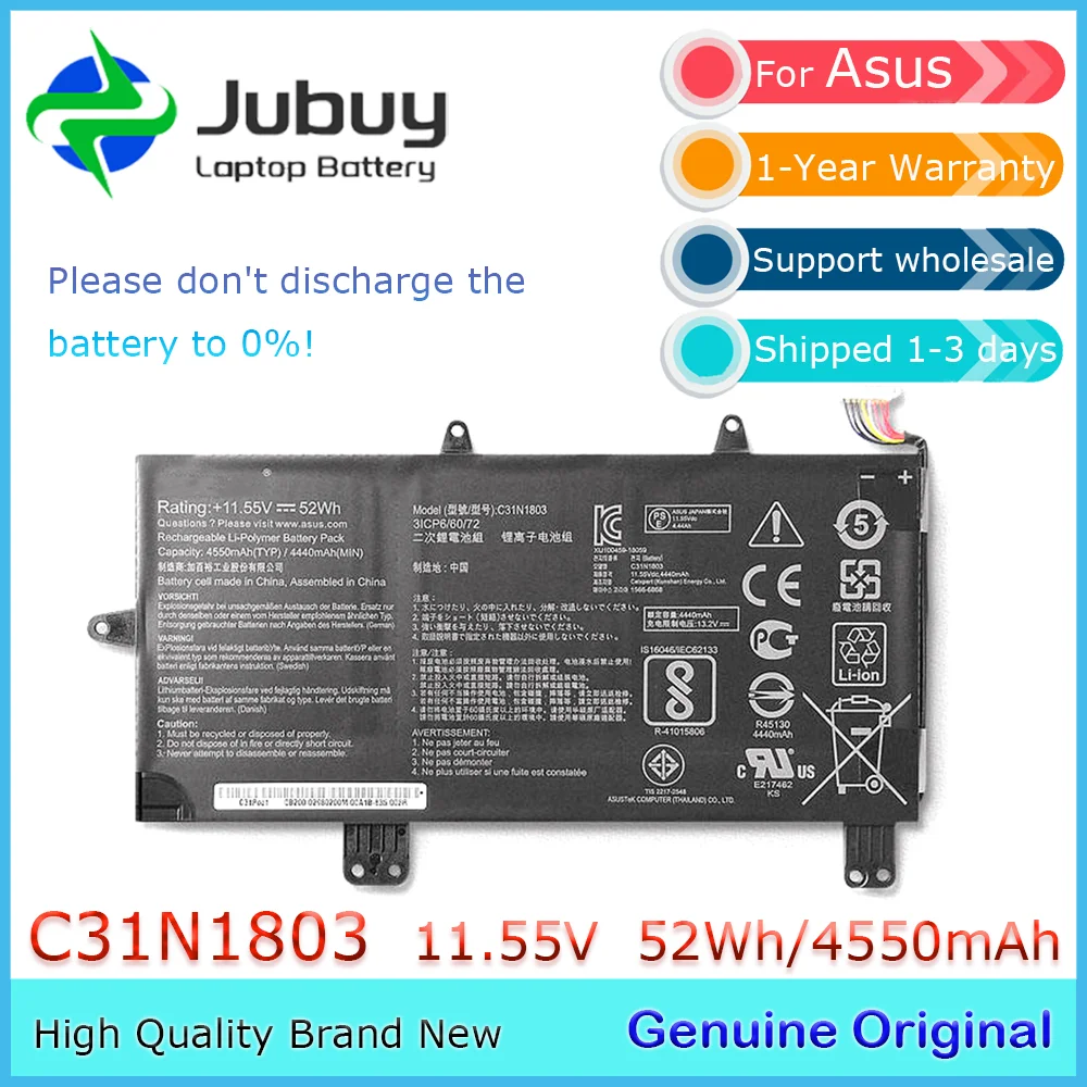 C31N1803 11.55V 52Wh Original Laptop Battery for Asus ZenBook Pro 14 UX480 UX480FD UX450FD 3ICP6/60/72