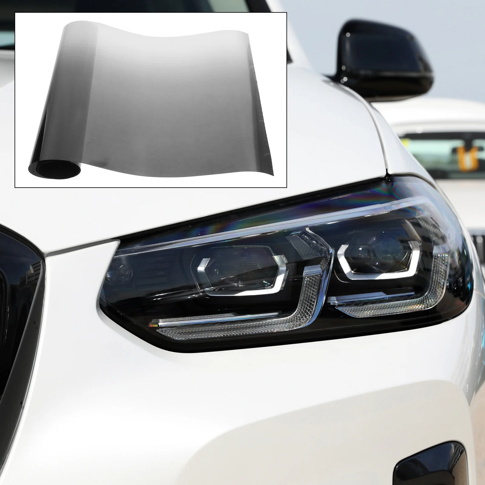 

1 Roll Car Light Tint Film Universal Fit for Headlight Tail Light Fog Lamp Customization Easy Cut Apply No Bubbles Fade