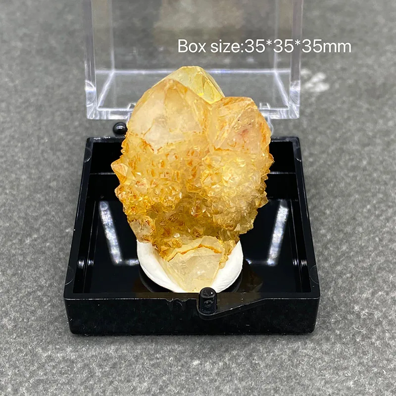 

100% Natural citrine Mineral Specimens Stones and Crystals Healing Crystal from China Box size:35*35*35mm