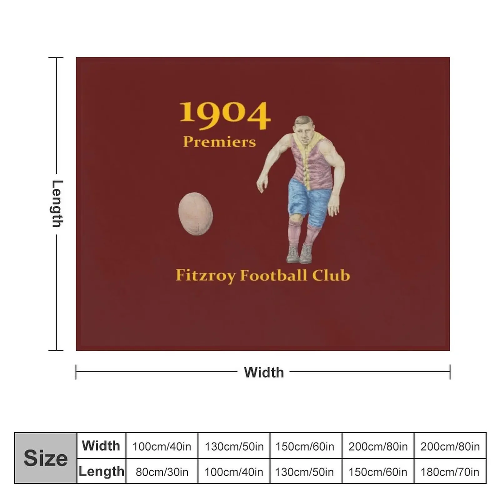 Fitzroy - 1904 Premiers Throw Blanket Cute wednesday Luxury St Weighted Blankets