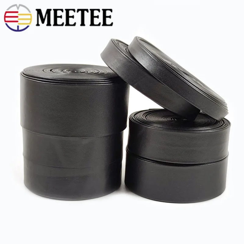 Meetee 5/10 metri 5-30mm nero morbido cuoio dell\'unità di elaborazione corda nastro corda collana fai da te braccialetto gioielli che fanno vestiti