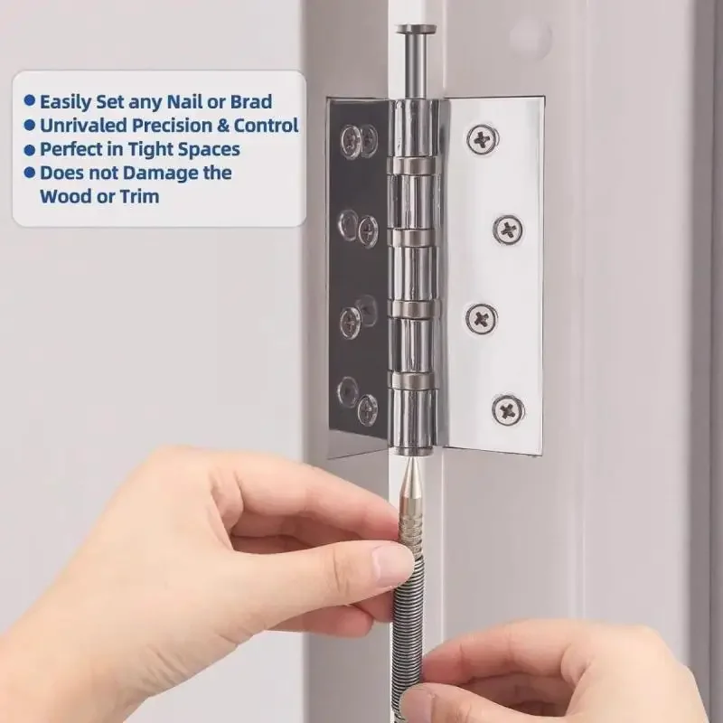 Punzone centrale a molla Lavorazione del legno Trapano per metallo Martello Doppia testa Nail Setter Strumenti per rimuovere perno cerniera porta caricata a molla