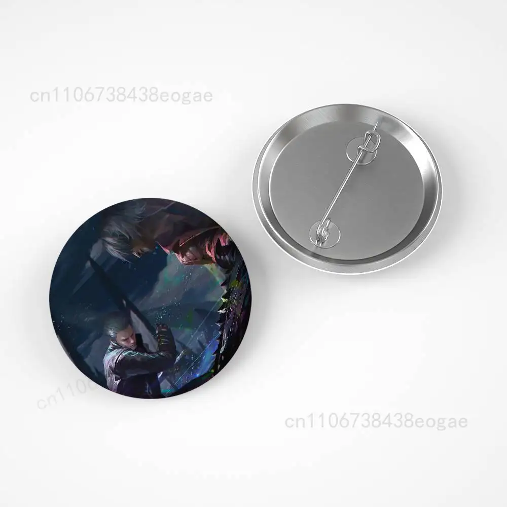 Cool V-Vergil Game D-Dante Badges 25 32 44 58 75 mm Brooch Fashion Jewelry Decor Clothes Hat Accessories Badge Lover Gifts