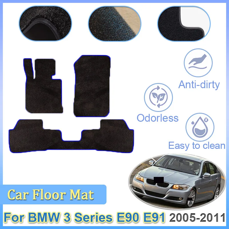 

Для BMW 3 серии E90 E91 2005 ~ 2011 автомобильные коврики грязеотталкивающие фланелевые коврики напольные ковры роскошные чехлы для ног автоаксессуары