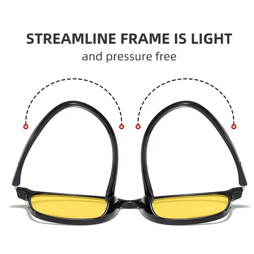 Imagen 2 del producto Gafas antideslumbrantes de visión nocturna para conducir, gafas para miopía para mujeres y hombres, gafas ultraligeras con montura cuadrada, gafas Retro menos To-4.0