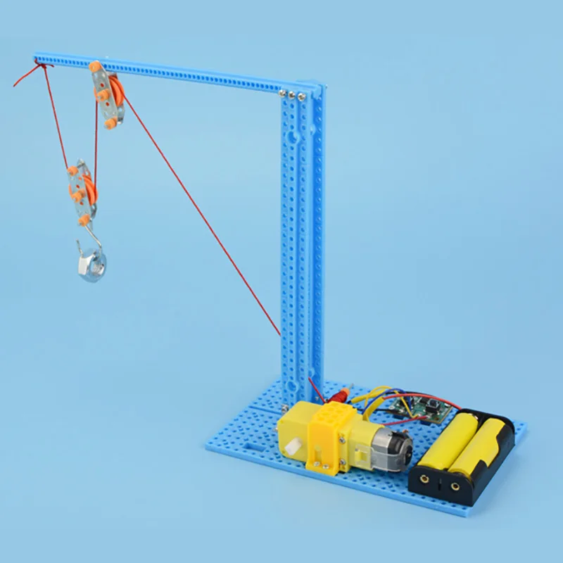 Manual DIY Experiment Pulley Block Crane Physical Science Experiment For Junior High School Students