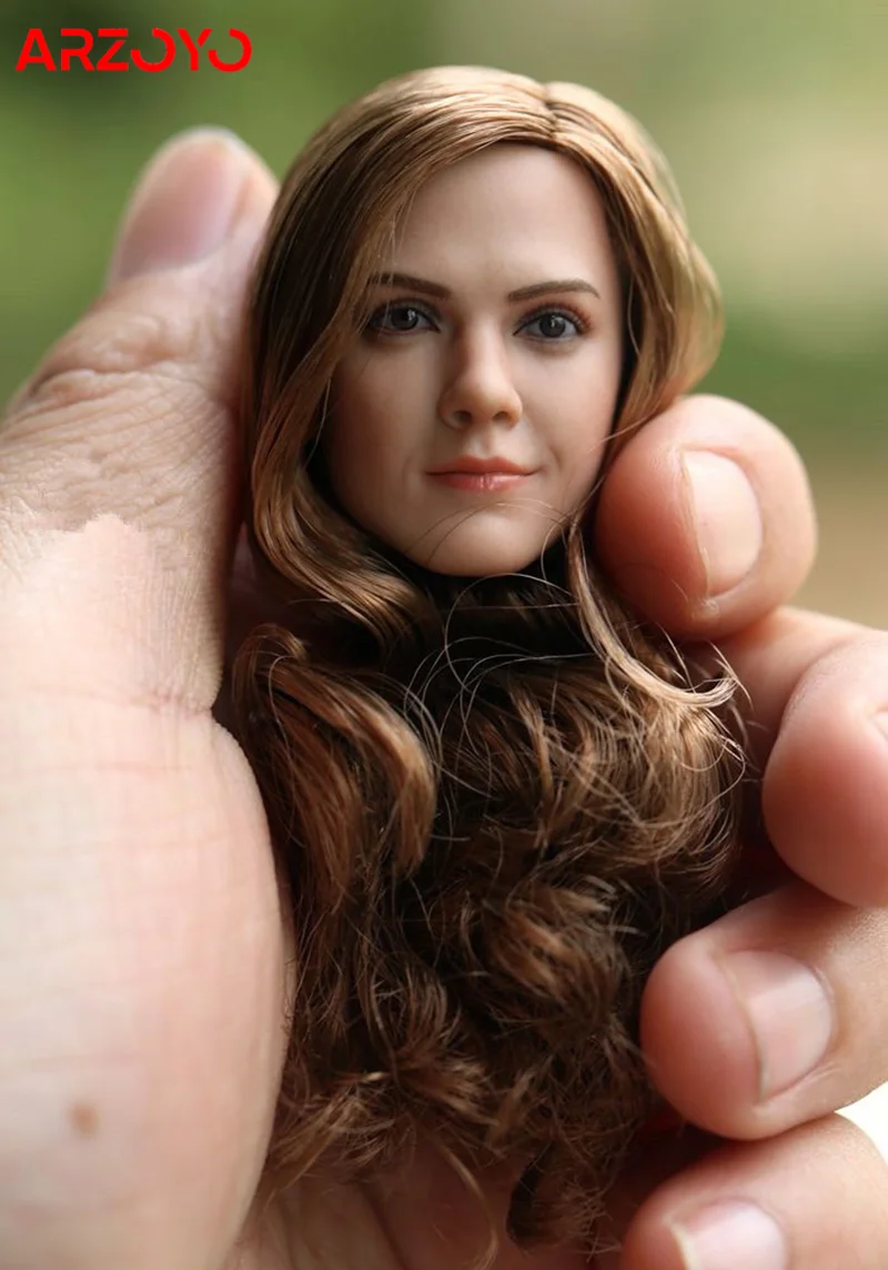 1/6 złote długie loki rzeźbione włosy Emma Watson głowy rzeźbienie dla 12-calowego żołnierza figurki ciała lalka Model