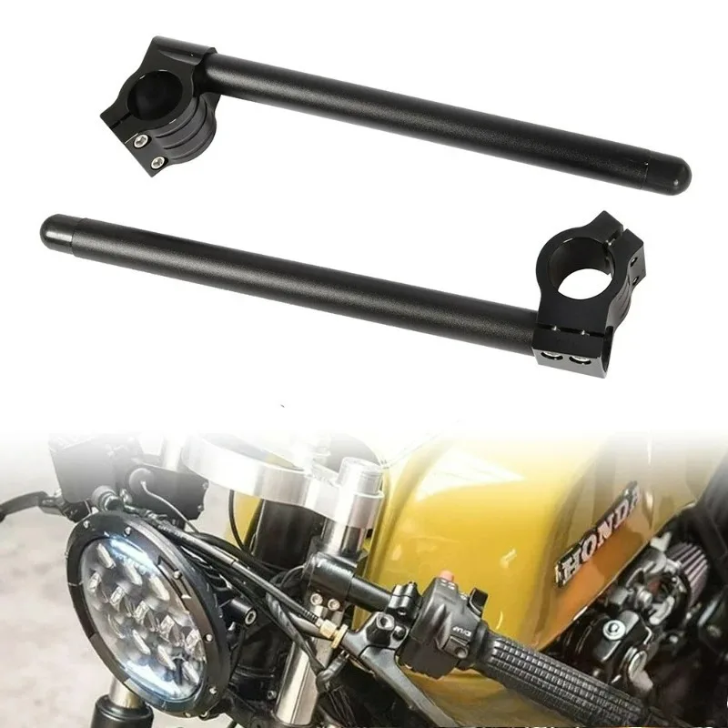 31 32 35 36 37 39 41 45 48 50 51MM 클립온 포크 튜브 핸들바 카페 레이서 유니버설 오토바이 핸들바 레이싱 조절 가능