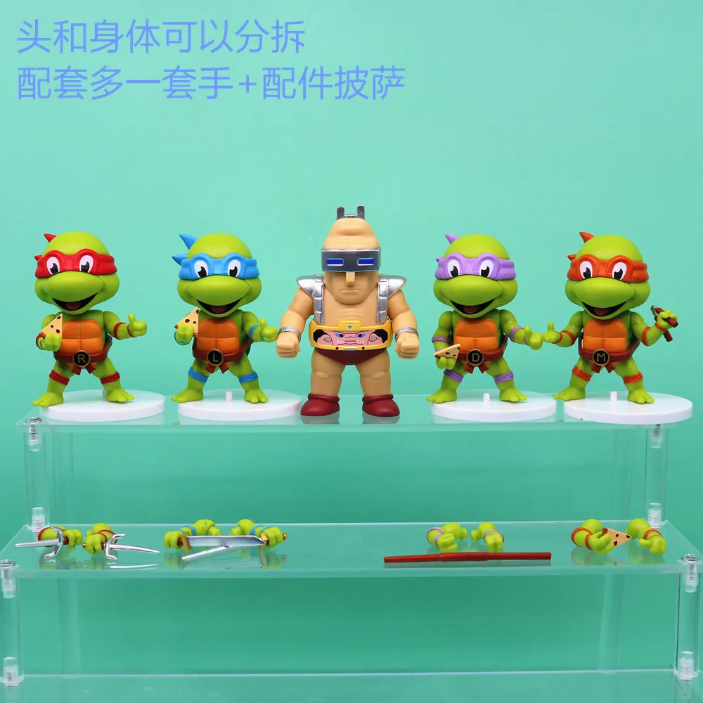 5pcs/set Teenage Mutant Ninja Turtles Characters Raphael Donatello Action Model Collectible Car Ornaments Kids Gift Toys