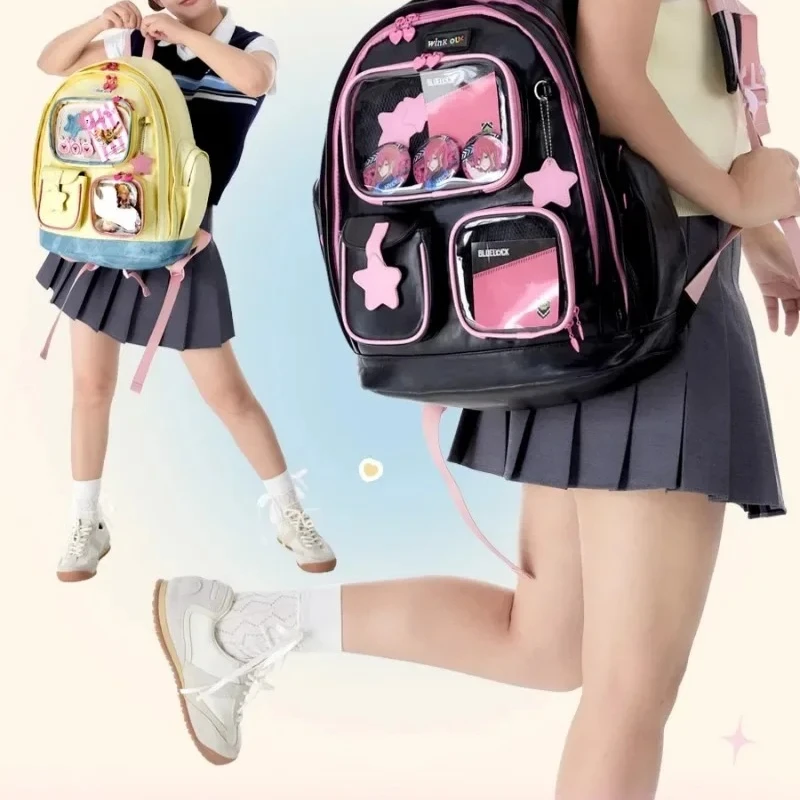 

Fashion New School Ita Bag Hit Color Large Capacity Mochilas Mujer More Than A Pocket Mochila Studentbackpack Women Bags