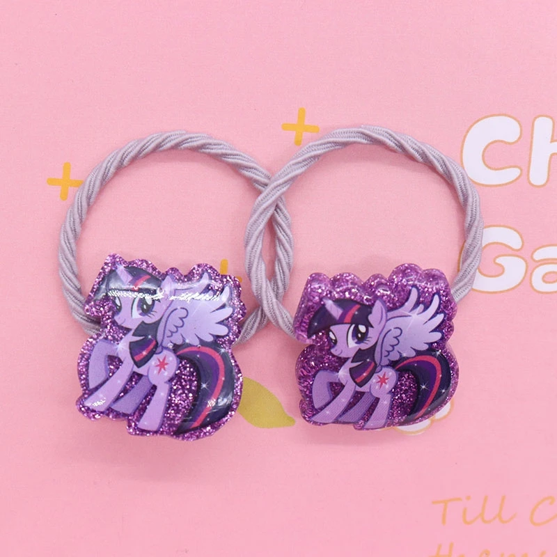 2Pcs Cartoon Rainbow Unicorn Animal Hair Accessories Rubber Band Hairband Scrunchies Elastic Kids Headband Decorations Gift