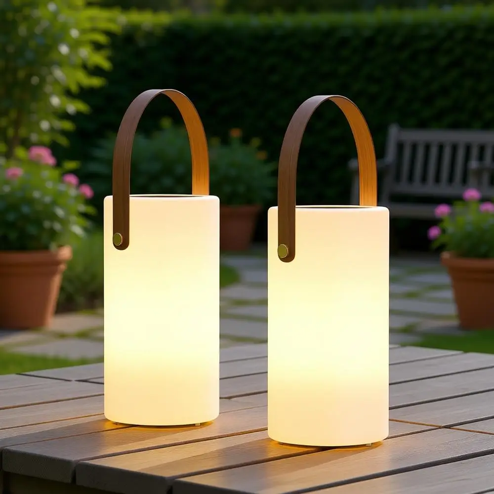 

2-in-1 Outdoor LED Lantern & Table Lamp with Remote Control, 8 Color Options, Water-Resistant for Patio, Garden, Camping