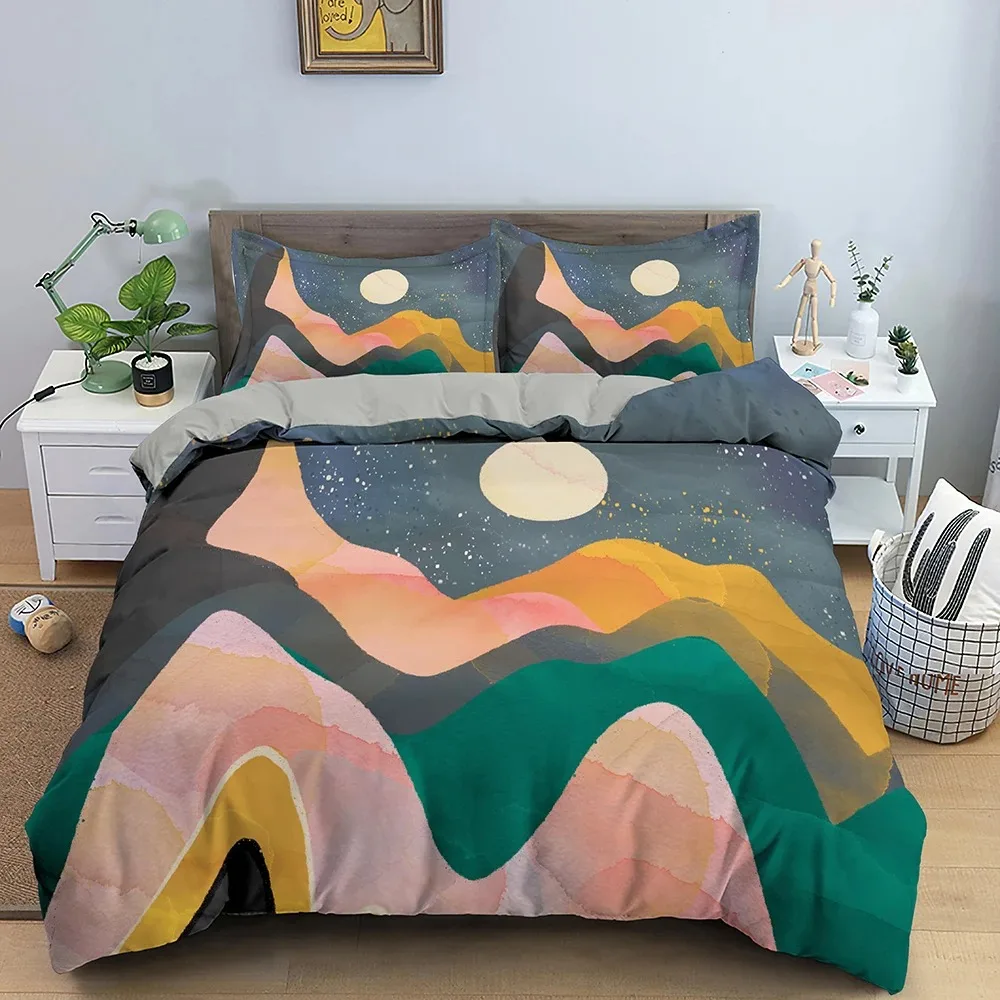 Big Wave Japanese Art Abstract Bedding Set Boys Girls Twin Queen Size Duvet Cover Pillowcase Bed Kids Adult Home Textileextile