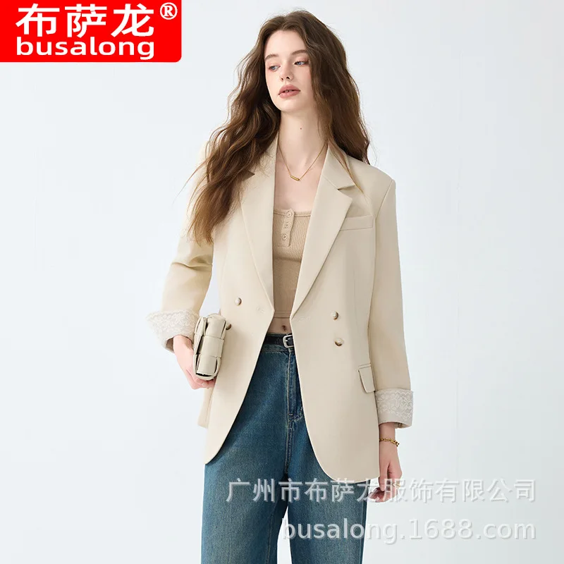 

2025Новый стильный модный костюм, повседневный женский профессиональный пиджак с длинными рукавами, официальная женская одинарная куртка, рабочая одежда1856