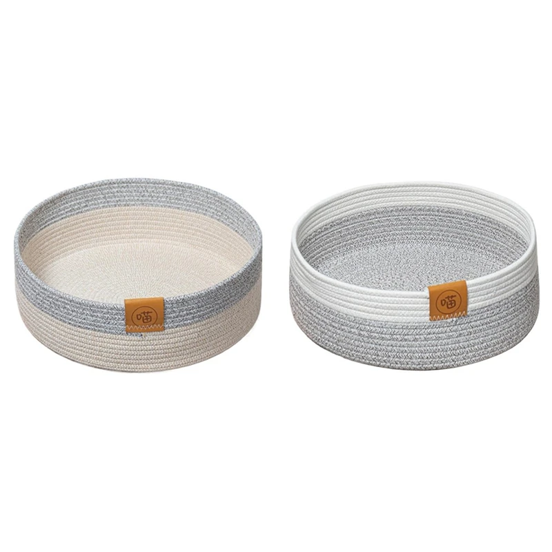 ABVJ-Dog Bed Basket Pet Cotton Sleep Scratcher Nest Indoor Cats Scratching Board Mat Cotton Rope Pet Mat Basket For Sleeping