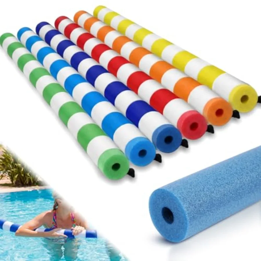 

6 Pack Pool Noodles 52 Inch Foam Noodles Swim Jumbo Hollow Foam Large Swimming Decoration Pool Accessories for Swimming Floatin