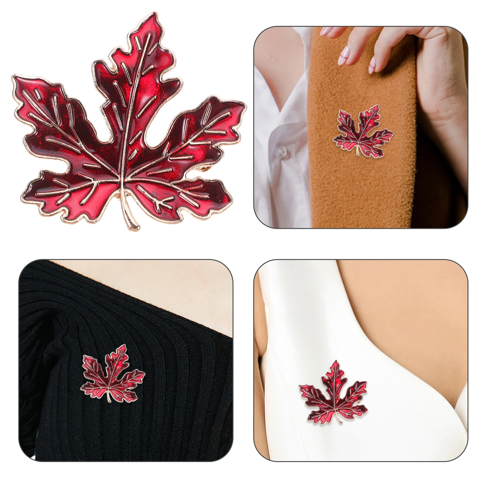 

Maple Leaf Brooch For Women Metal Lapel Pin Jewelry Clothes Scarf Hat Shawl Accessory Thanksgiving Decorative Gift Pins