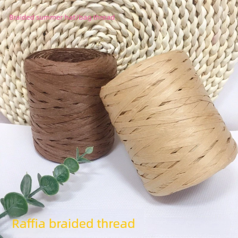 200 g/Set dickes Papierbastgarn zum Handstricken, Hausschuhe, Taschen, Tassenabdeckungen, DIY, Häkelmützen, Baumwolle, GrassThread, weich, bequem