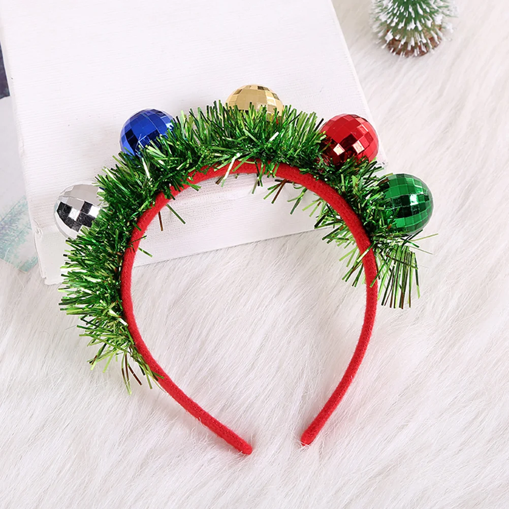 2 Pcs Christmas Tree Decorations Spotlight Ball Headband Holiday Garland Headbands for Kids