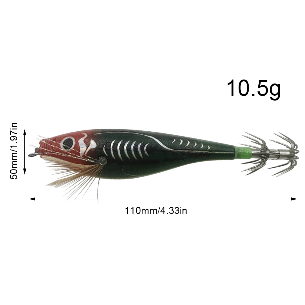 1-3 pçs 110mm 10.5g fluorescente isca de pesca embutido grânulo luminoso jigging isca brilho no escuro artificial lula gancho jigs enfrentar