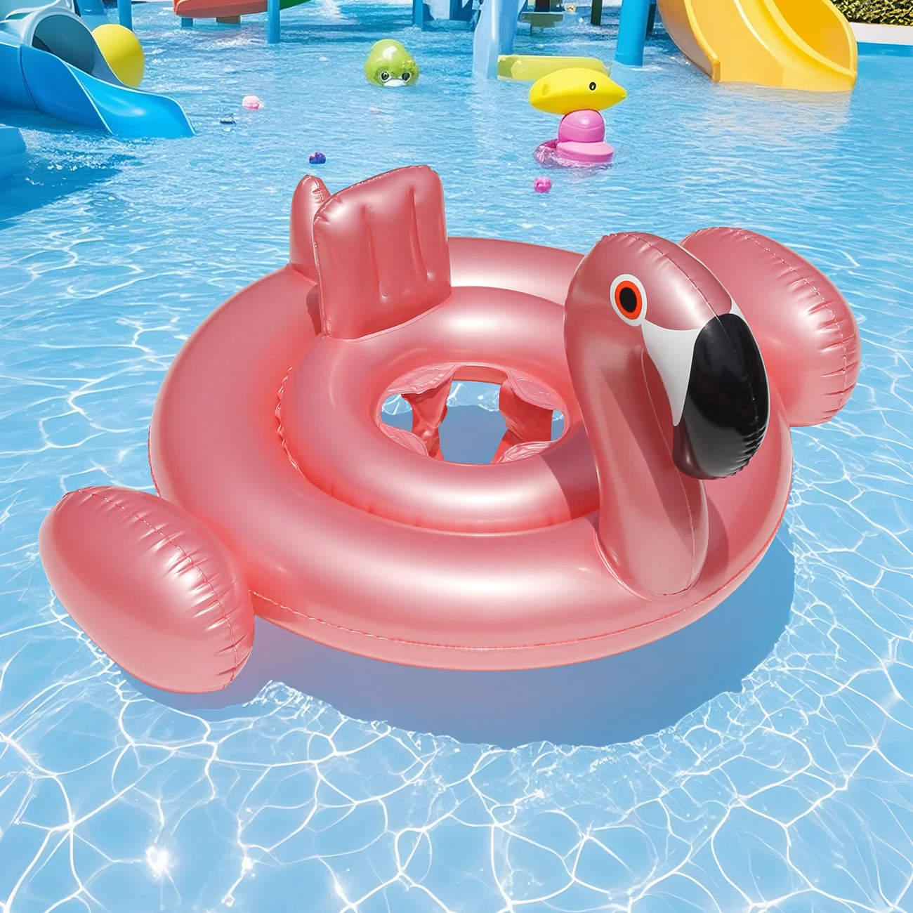 1PC Flamingo Cross-Shaped Inflatable Seat Ring, Summer-Reinforced Thickened Design for Pool & Beach Parties
