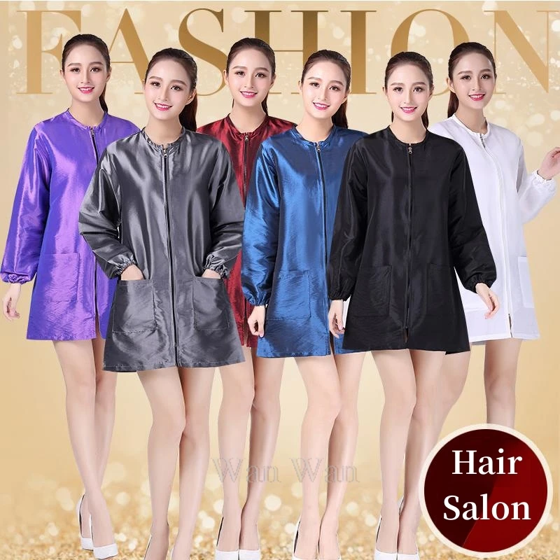 Barber Work Clothes Black Pet Grooming Uniforms Hair Salon Anti Static Gown Haircut Anti Hair Smock Barber Shop Smocks Y1104