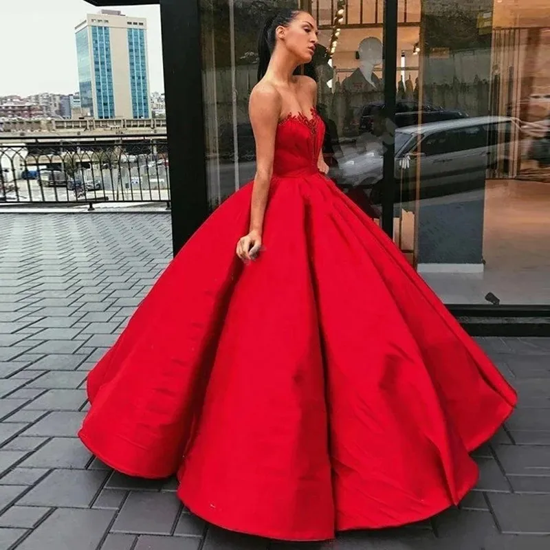 ANGELSBRIDEP Red Sweetheart Ball Gown Quinceanera Dresses For 15 Party Fashion Applique Special Occasion Princess Birthday Gowns