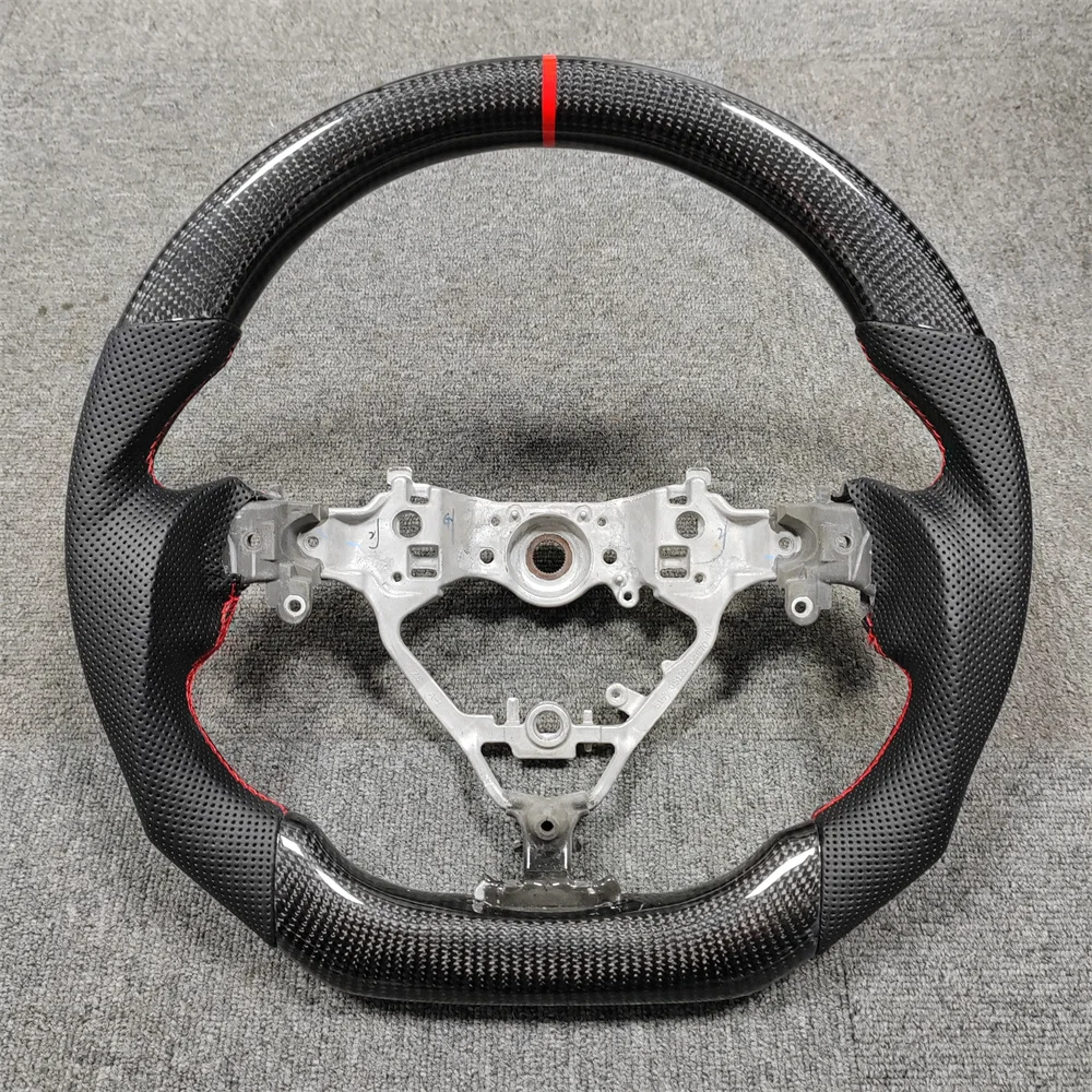 For Toyota Harrier leather custom Solid wood carbon fiber steering wheel Bring back the original label