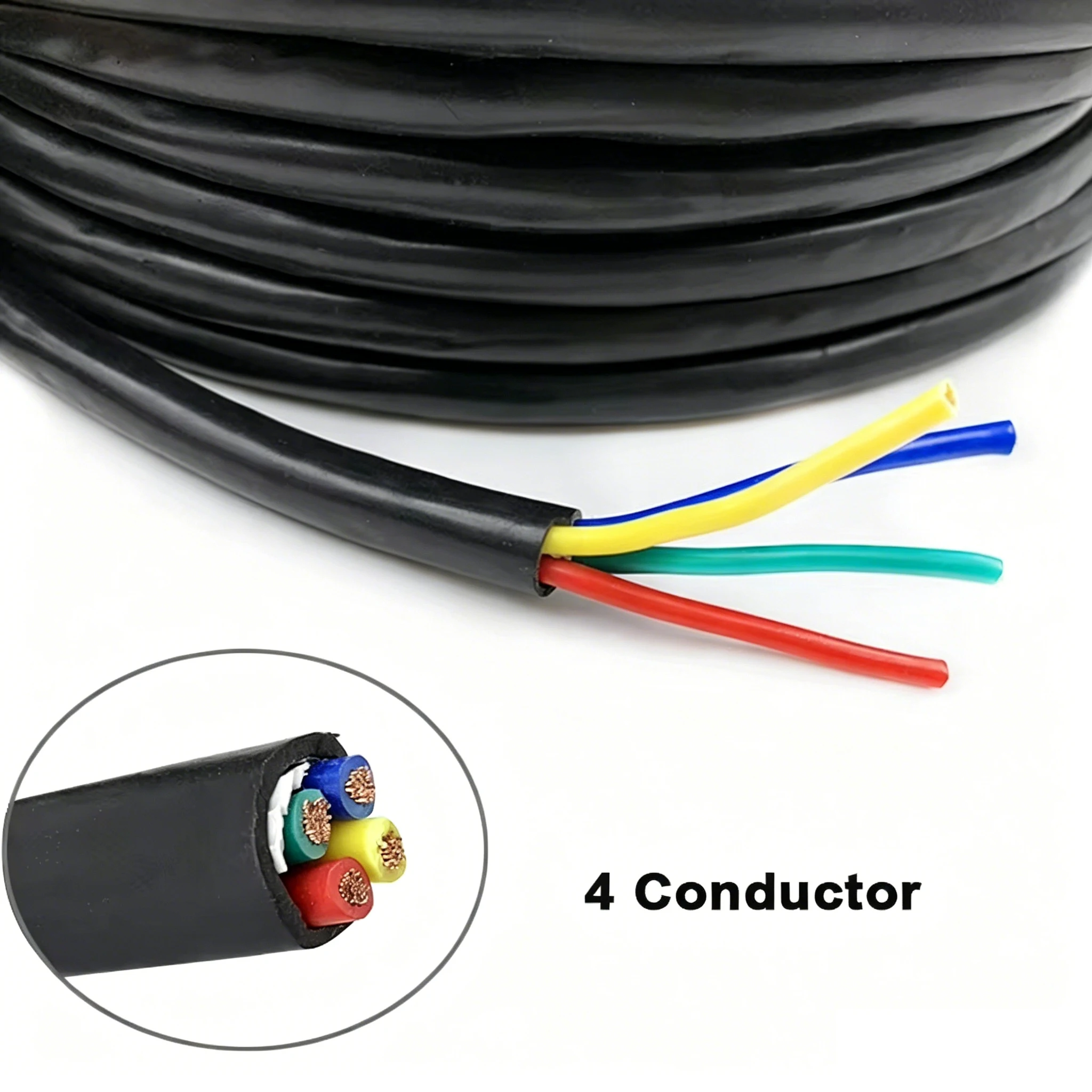 4 Core 16AWG Shielded Cable 1000mm/5000mm Length for Spindle Motor VFD Inverter CNC Engraver Machine Connection