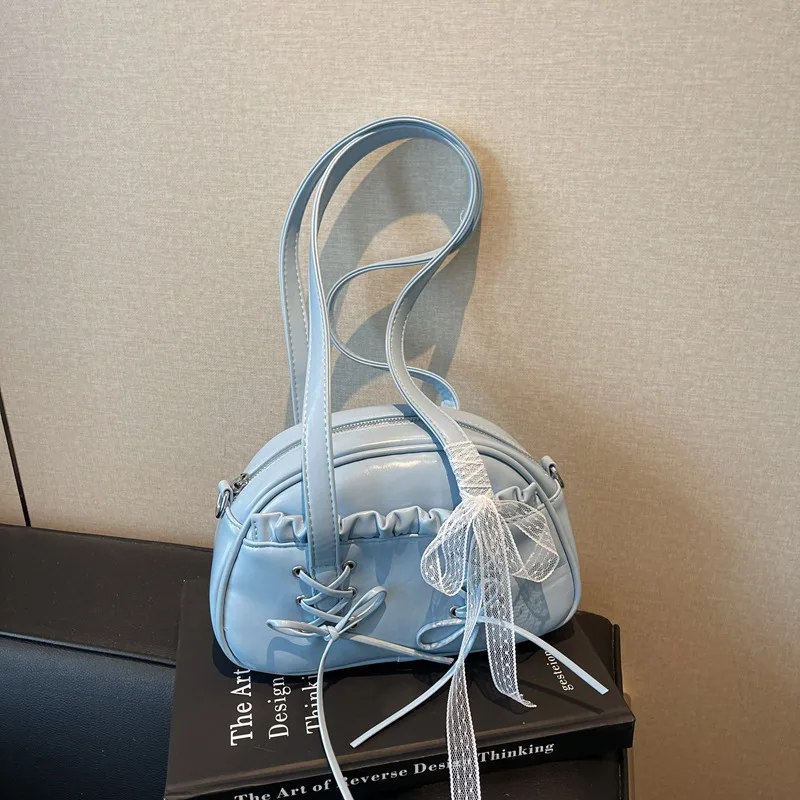 

HAEX Lolita Underarm Shoulder Bags Women Fashion 2025 Designer Lace Bow Crossbody Bolso Mujer Elegant Daily Commute Sac A Main