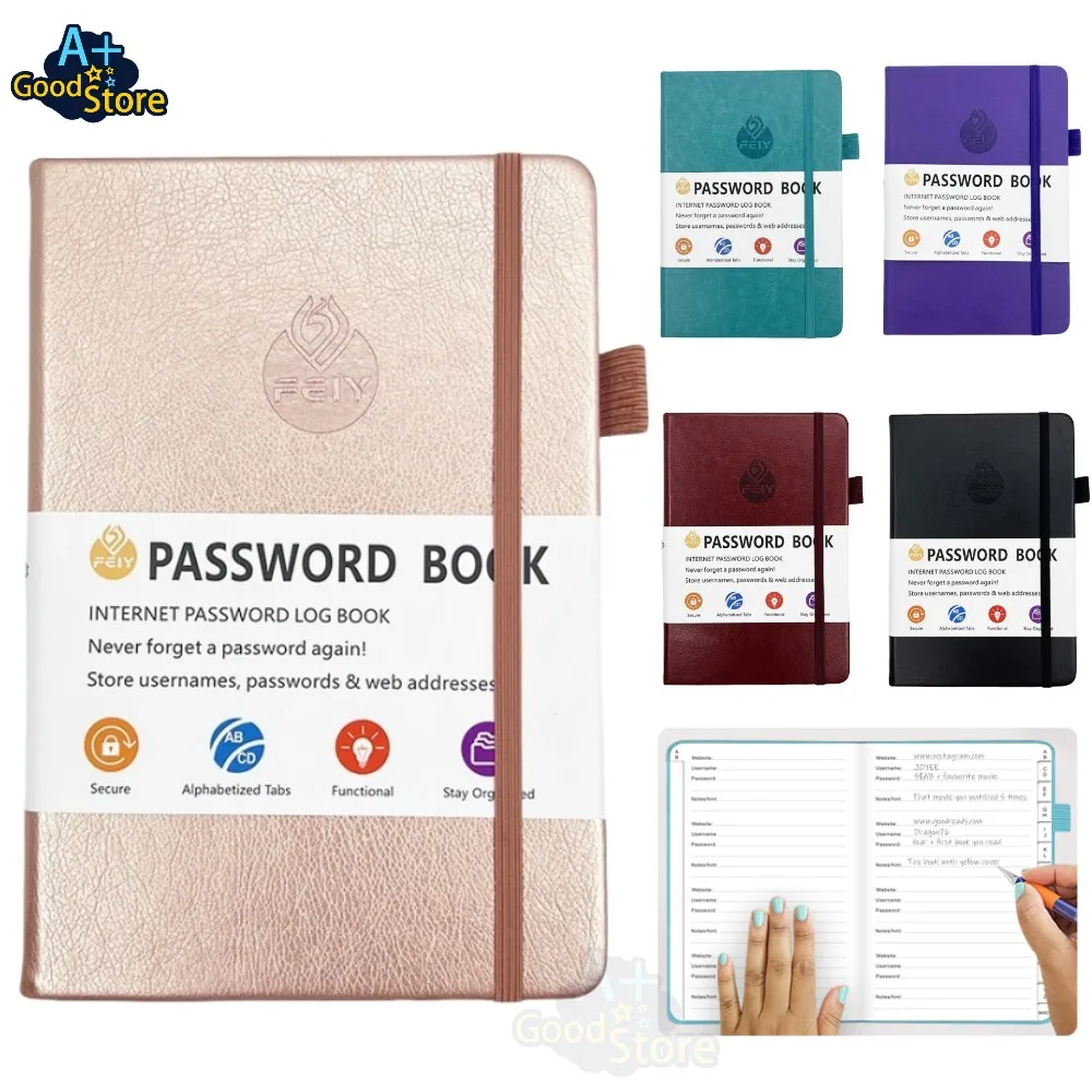 hardcover password book para home office computador site logins keeper endereco internet e organizador 01