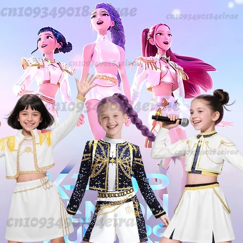 

K-Pop Demon Hunter New 2025 Cosplay Costume Rumi Zoey Mira Cosplay Girls Style Kids Stage Performance Clothes Halloween