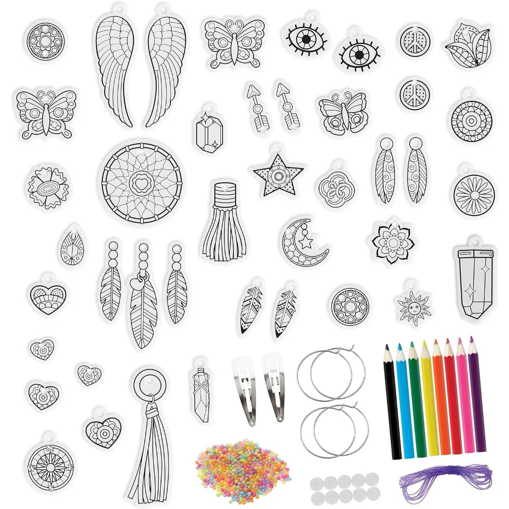 Just Play  68-piece Jewelry Kit, Includes Beads, Barrettes, Elastic String and Earring Hoops, Kids Toys for Ages 5 Up