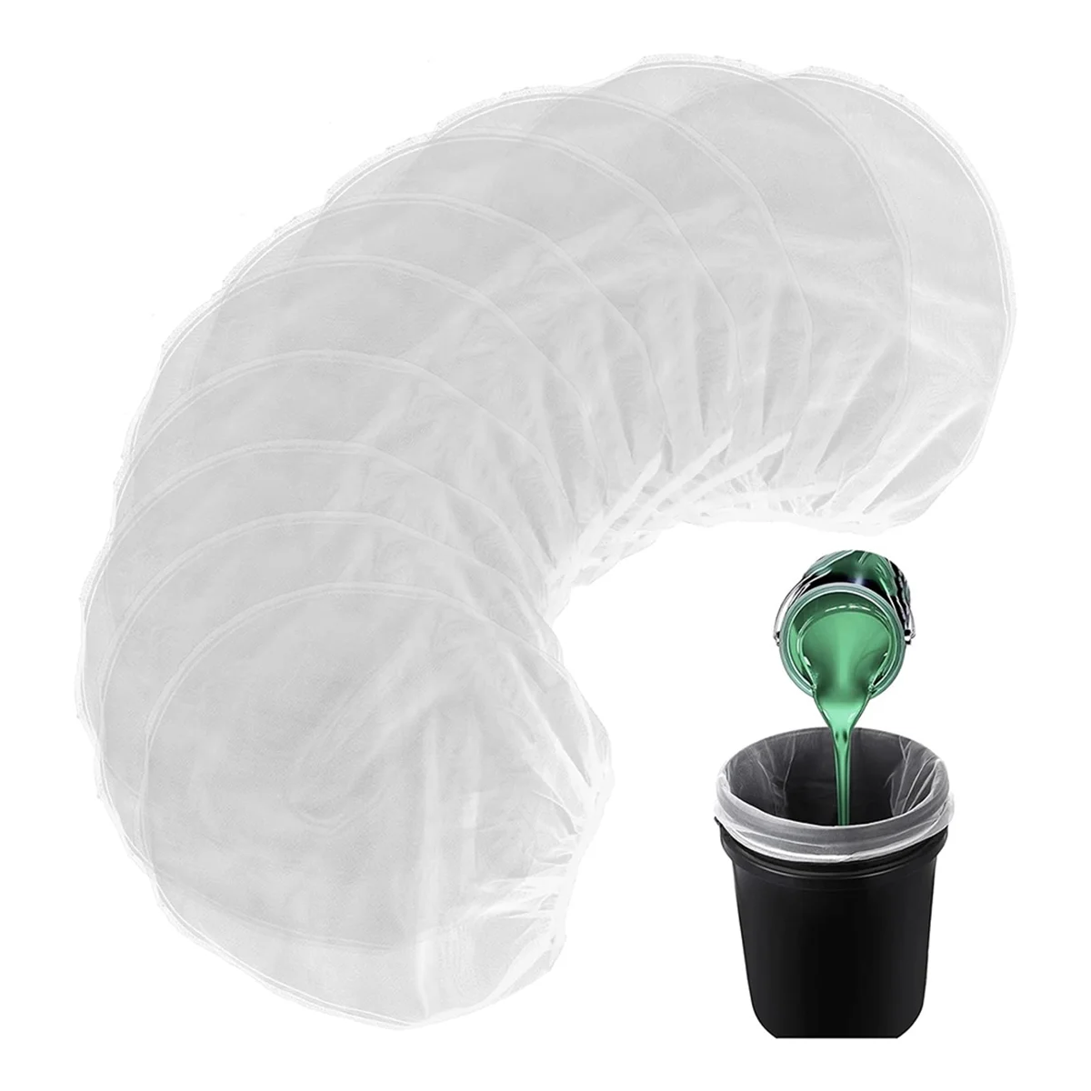 10 Pcs Paint Strainer Bag, 1 Gallon Paint Filter with Elastic Drawstring White Fine Mesh Top Opening Nylon Mesh Filter