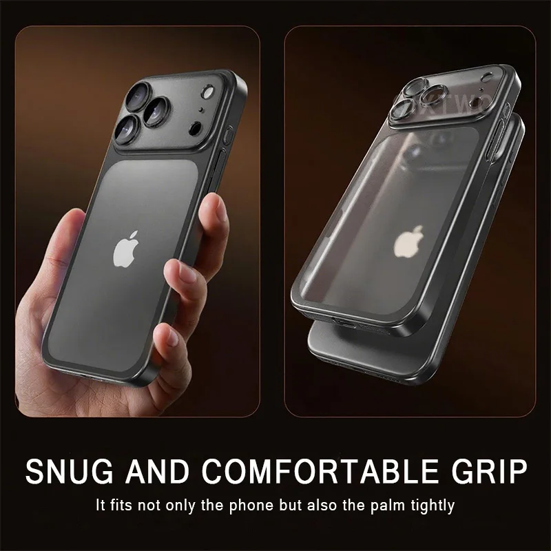 Funda transparente de lujo con acabado mate y carga inalámbrica para iPhone 13/14/15/16/17 Pro Max Air Plus, cubierta transparente a prueba de golpes 2