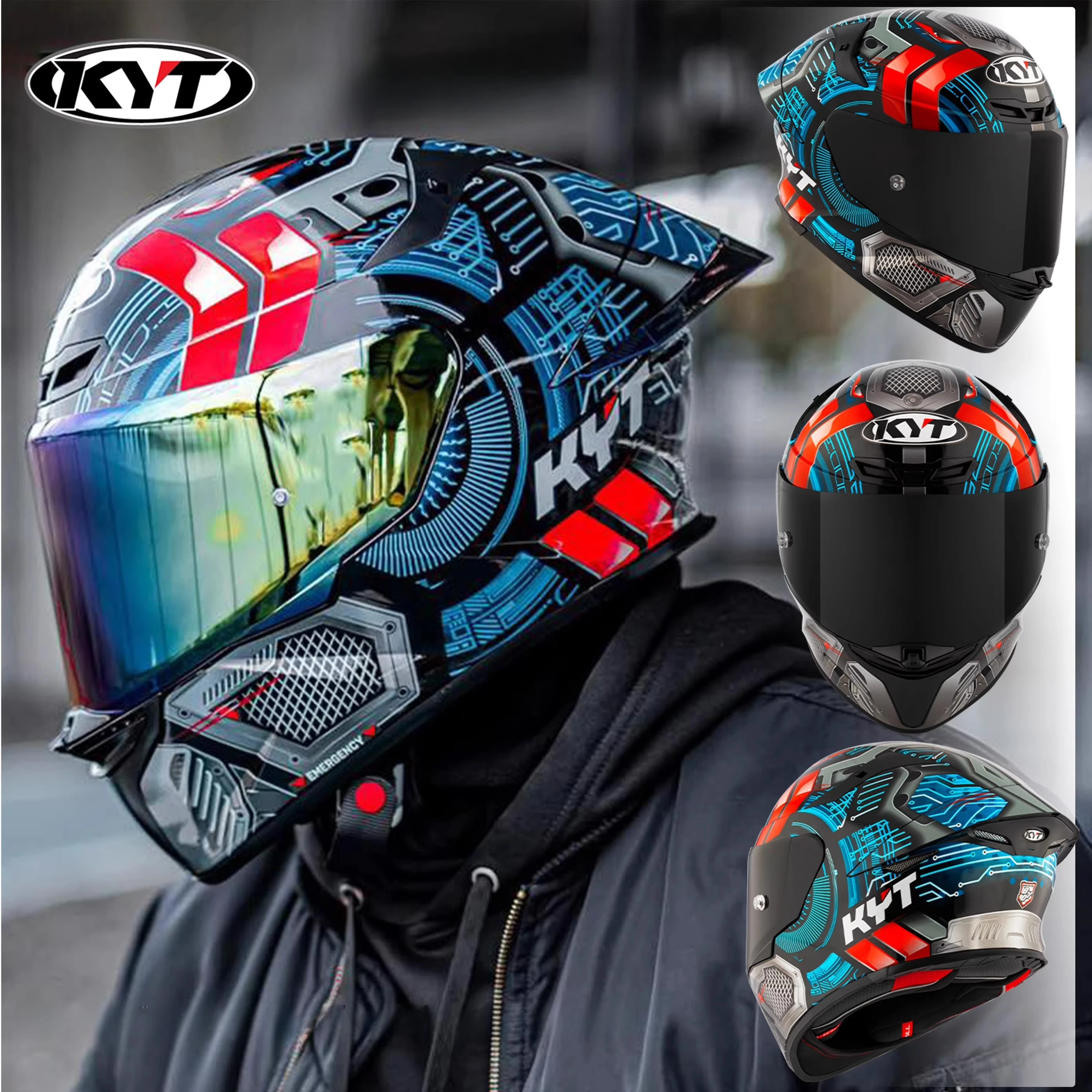 

HOT Original KYT TT-REVO Motorcycle Helmets Sport Touring Full Face Helmet ECE2206 DOT Casco Para Moto Sport Bike Casco Capacete