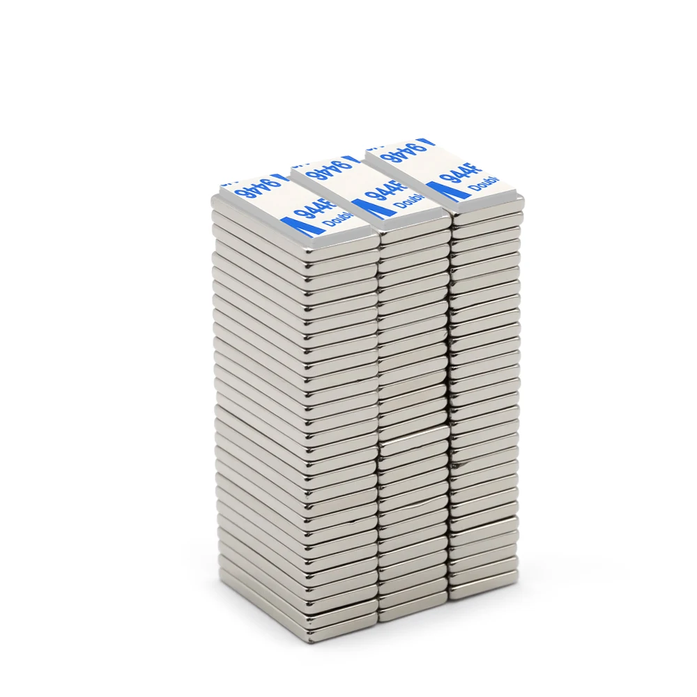 20x10x2mm N35 Super Strong Neodymium Magnet Block With Double-sided Adhesive NdfeB Powerful Permanent imans Refrigerator Magnets