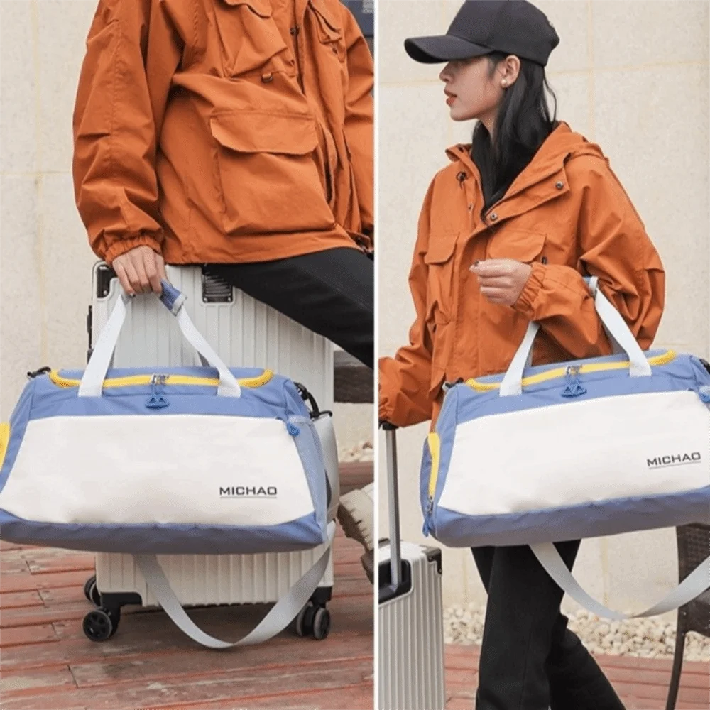 Wet Dry Separation Travel Duffel Bag Large Capacity Waterproof Fitness Handbag Shoes Compartment Multi Pocket Travel Luggage Bag