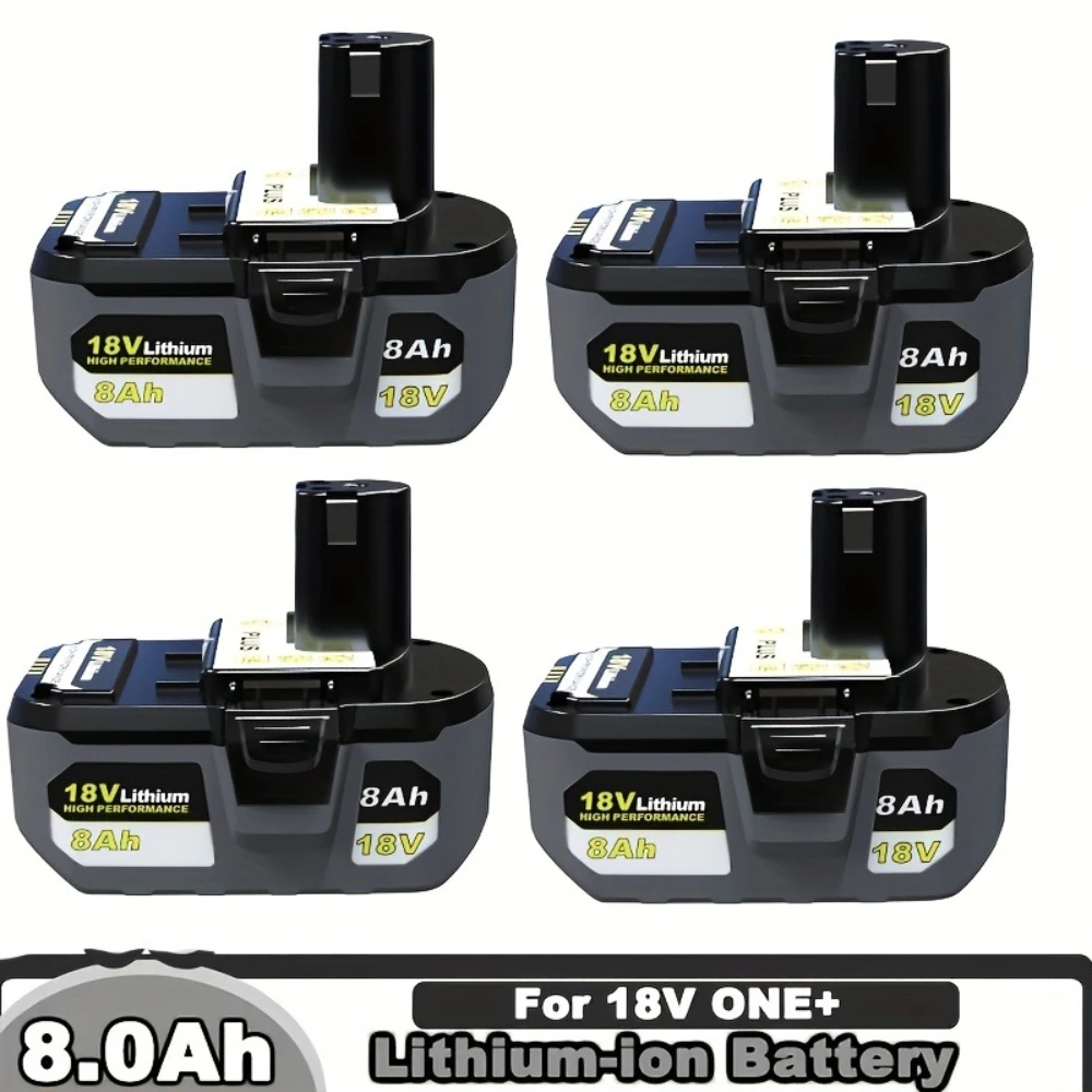 Batterie lithium-ion de remplacement 8,0 Ah 18 V P108 pour Ryobi ONE+P108 P104 P105 P107 P507 BPL1820 BPL-1815 BPL-1820G BPL18151