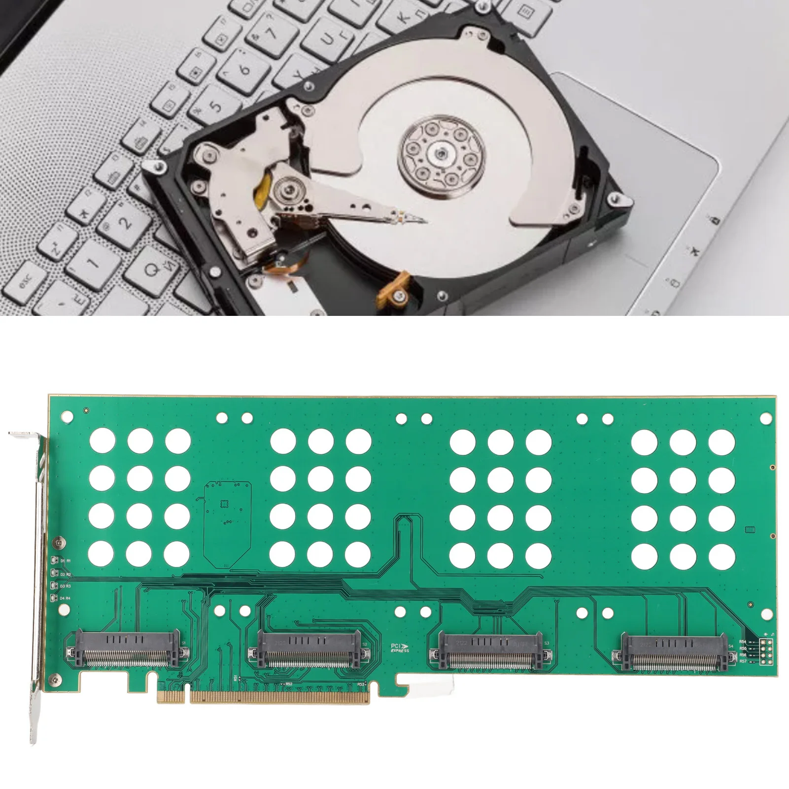

Карта расширения M.2 Riser Card PCIE3.0 X16 M.2 U.2 SSD Карта расширения жесткого диска NVMe to PCIe Card Nvme Pcie Card U.2 SSD