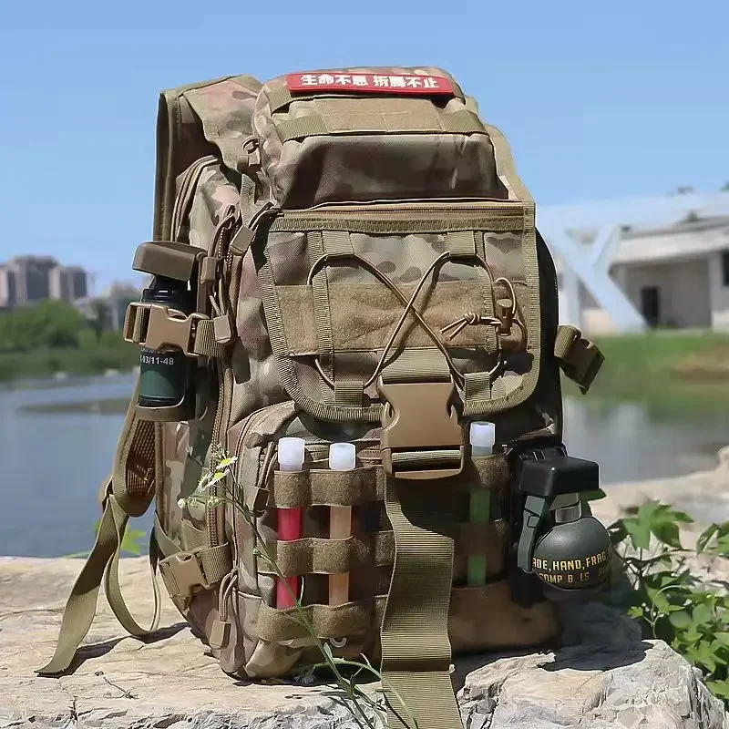 40L Tactical Backpack Assault Pack Molle System for Outdoor Hiking Camping Travel Sports Black