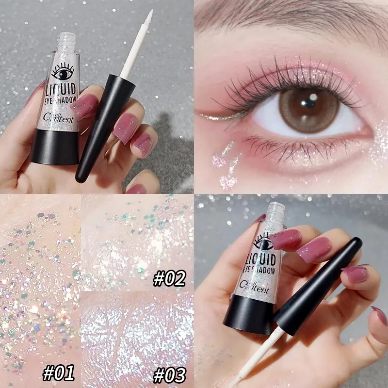 Dazzling Brilliance Crystal Liquid Eyeshadow Shimmer Glitter Pigmented Waterproof Silky Touch Lasting Shiny Diamond Eyes Makeup