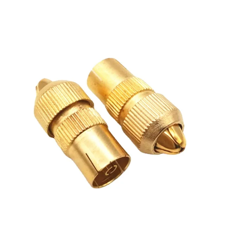 Gold Plated Stainless Steel Material TV Male Or Female Connector Cable TV Three-way Plug RF Adapter E4