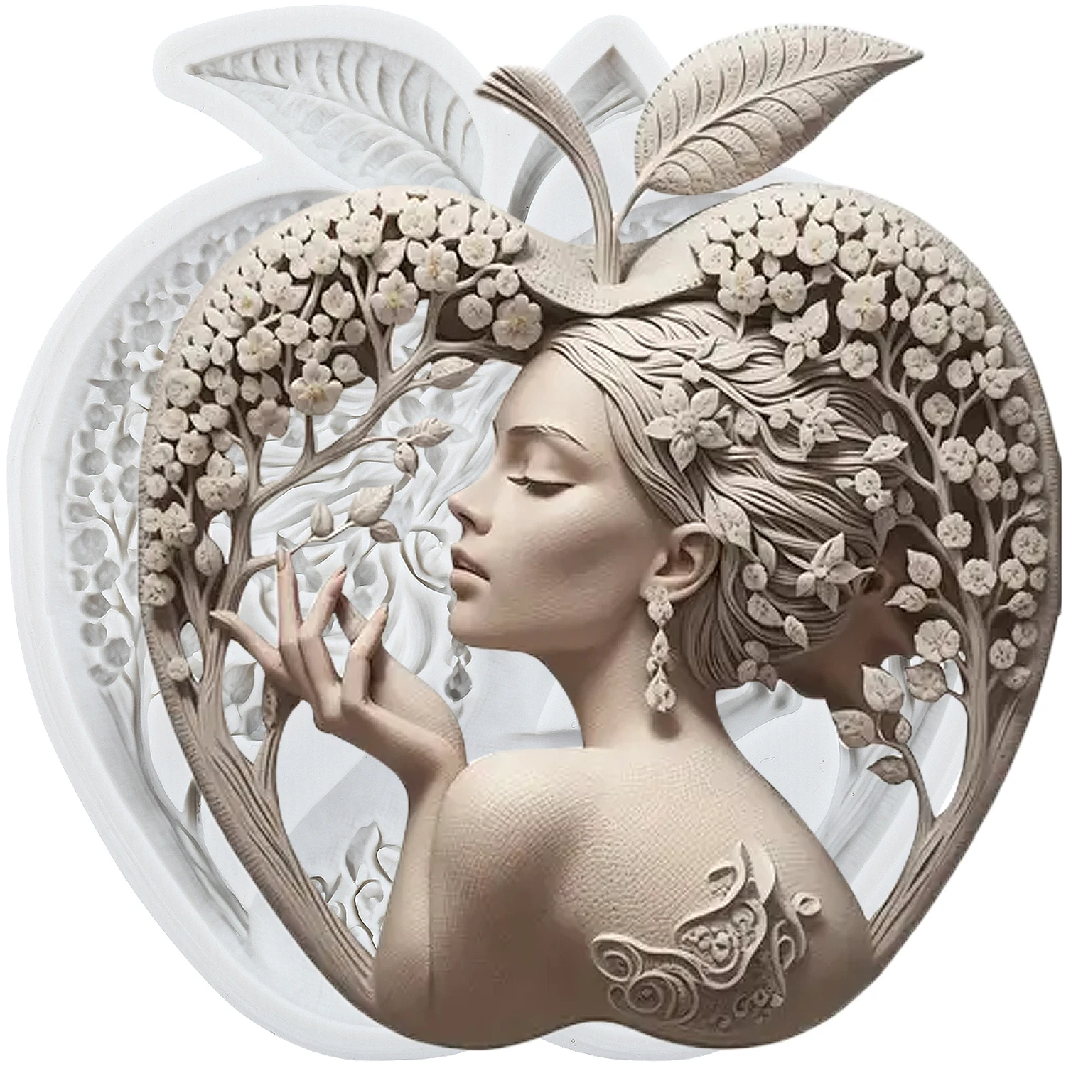 Apple Silicone Molds Girl Fondant Cake Decorating Tools Cupcake Topper Chocolate Candy Sugar Craft Gum Paste Polymer Clay