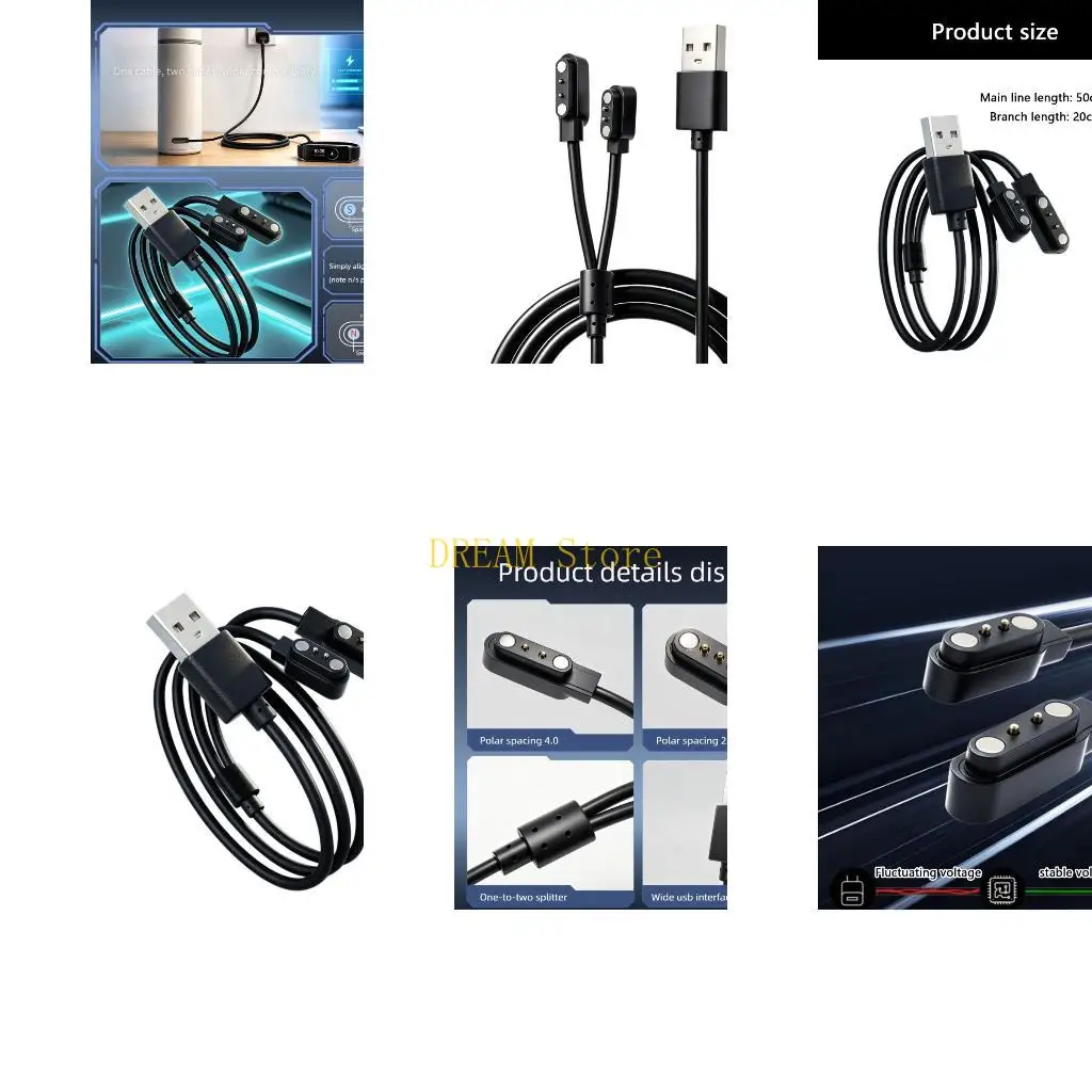 Smartwatch Chargers with Double-Head USB-A Cable for Magnetic Port Best Sale
