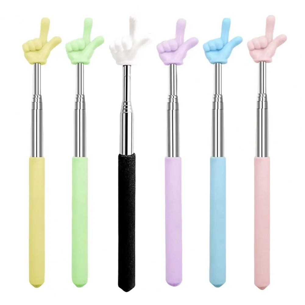 Ponteiro telescópico para professores, 21.5-68cm, vara de dedo extensível, varinha guia portátil para apresentação escolar, material de ensino